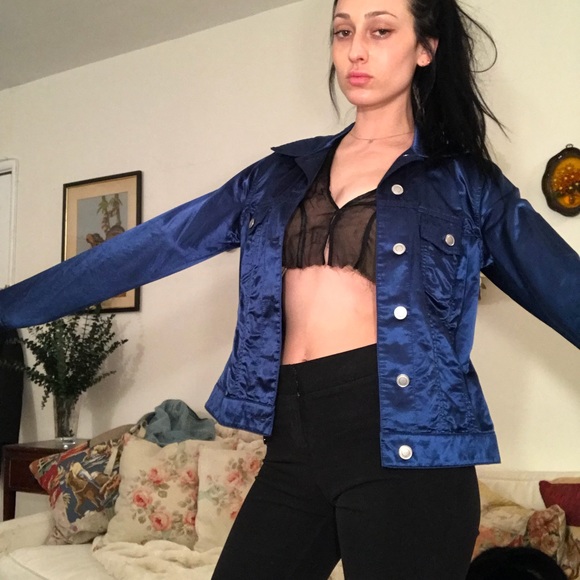 Chico's Jackets & Blazers - SATIN METALLIC MIDNIGHT BLUE JACKET